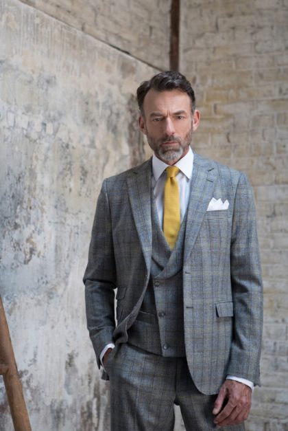 Costume 3 pièces sur mesure en flanelle Princes de Galles