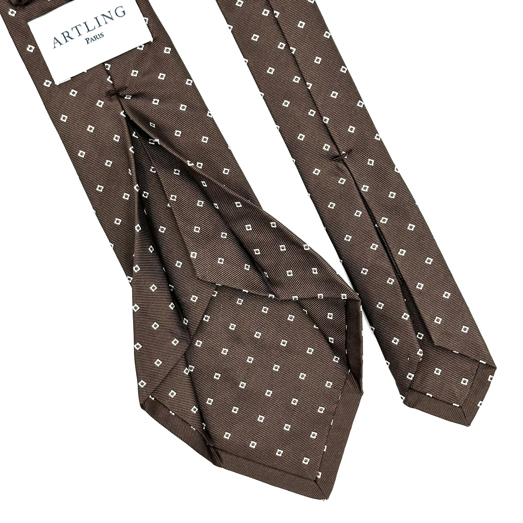 cravate 7 plis marron