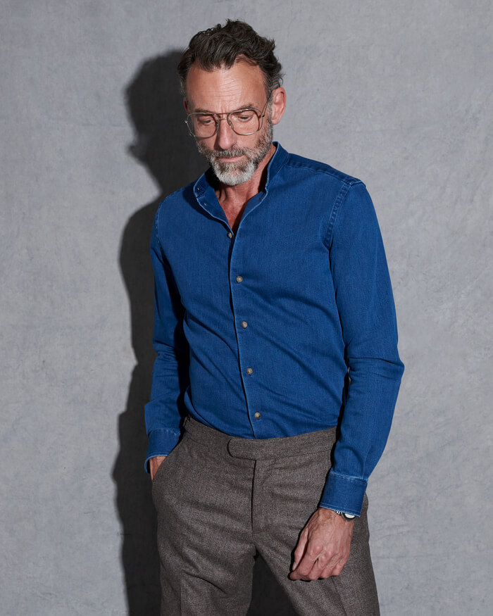 Chemise sur mesure bleu Artling