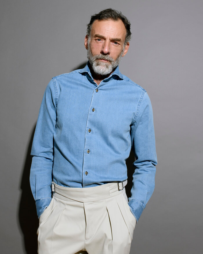 Chemise sur mesure bleu clair Artling